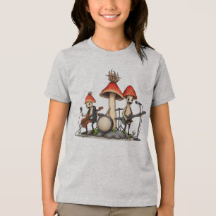 Camiseta Banda de Rock Caprichosa de Cogumelo Cottagecore M