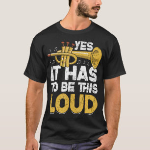 Camiseta Banda de Tocador de Trompete Engraçado Homens Mulh