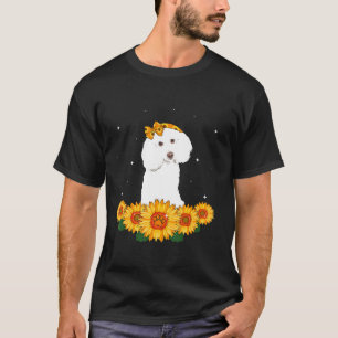 Camiseta Banda de vassoura-branca Banda-de-cabeça Girassol