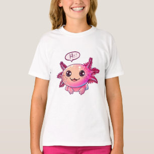 Camiseta Banda desenhada Axolotl em estilo cartoon