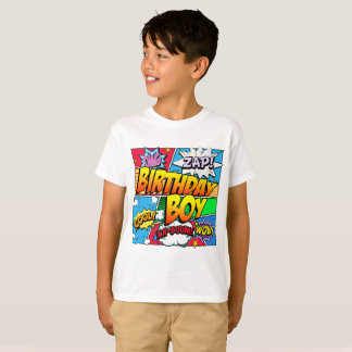 Camiseta Banda desenhada do menino do aniversário