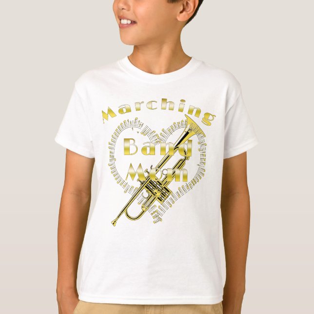 Camiseta Banda Engraçada Marcha de Trompete Mãe (Frente)