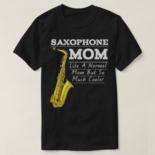 Camiseta Banda Engraçado Saxofone Marching Mãe (Frente do Design)