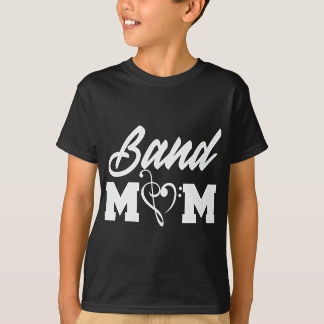 Camiseta Banda Mãe Coração Tremor Clef e Bass Clef Engraçad (Frente)