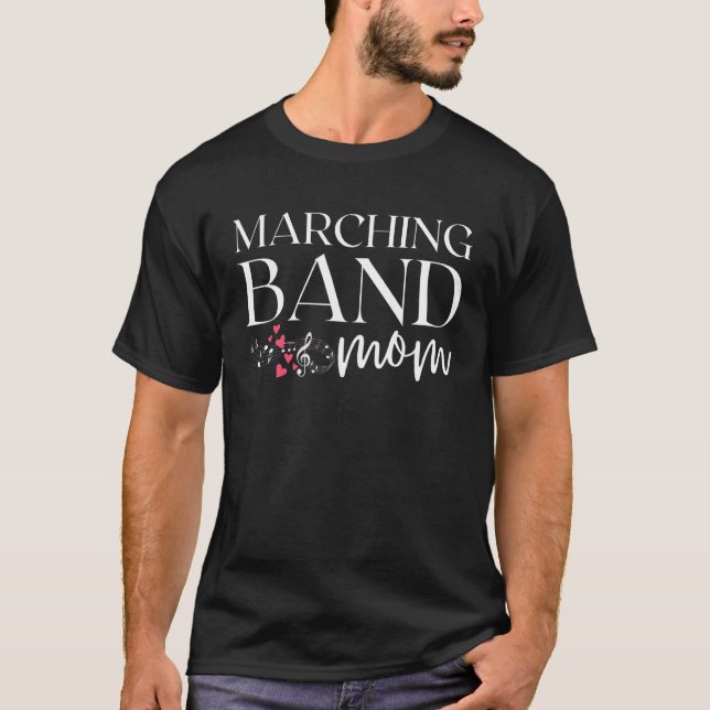 Camiseta Banda Marching Mãe Corações Notas de Música (Frente)