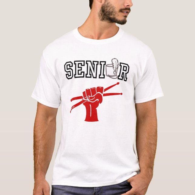 Camiseta Banda Marcial Sênior com Baquetas Vermelhas (Frente)