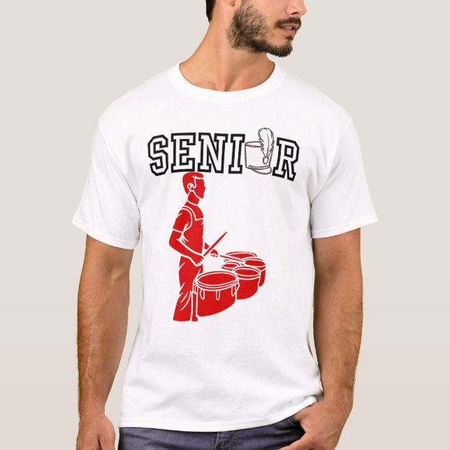 Camiseta Banda Marcial Sênior com Red Quad Drums (Frente)