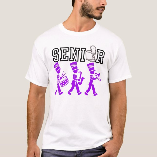 Camiseta Banda Marcial Sênior com Silhueta Roxa (Frente)