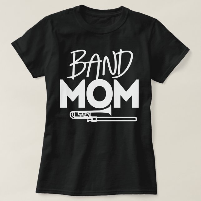 Camiseta Banda Orgulhosa Mãe Banda Marcha Trombone High S (Frente do Design)