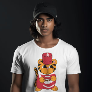 Camiseta Banda Vermelho e Branco do Tigre do Drummer