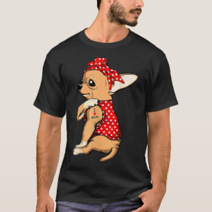 Camiseta Bandana de Mãe de Cachorro Chihuahua Cute I Love M