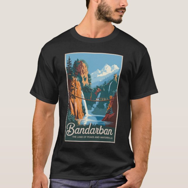 Camiseta Bandarban Bangladesh Viagem Art Vintage (Frente)