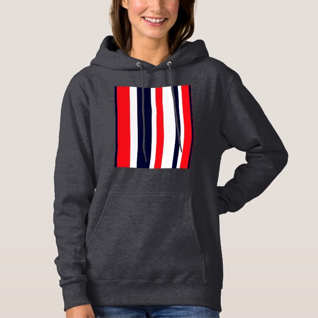 Camiseta Bandas Brancas, Azuis E Vermelhas (Frente)