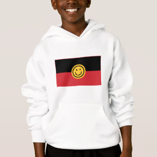 Camiseta Bandeira aborígene australiana com rosto de sorris