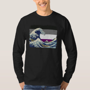 Camiseta Bandeira Ace Orgulho Assexual Grande Onda de Kanag