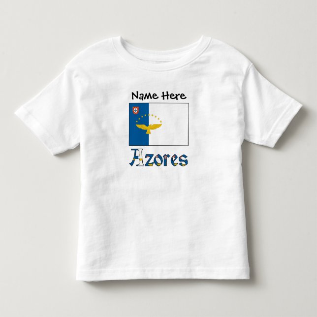 Camiseta Bandeira Açoriana Personalizada Nome (Frente)