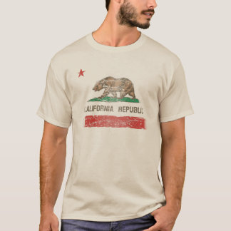 Camiseta Bandeira afligida da república de Califórnia