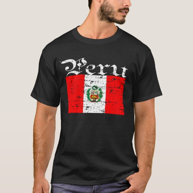 Camiseta Bandeira afligida Peruvian (Frente)