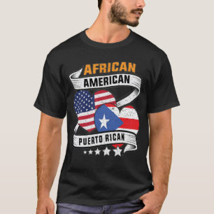 Camiseta Bandeira africana-americana e porto-riquenha