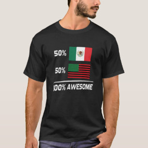 Camiseta Bandeira Afro-Americana Metade Preta Metade Mexica