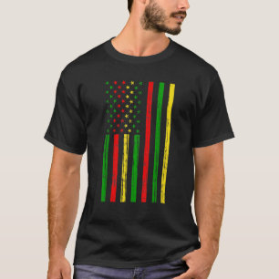 Camiseta Bandeira Afro-Americana para História Negra Mês T 