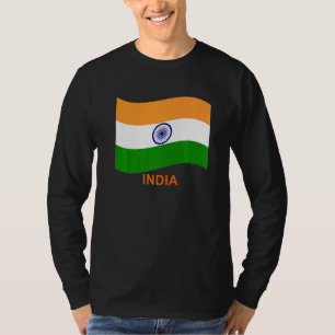 Camiseta Bandeira Agitando Bharat indiano da Índia  