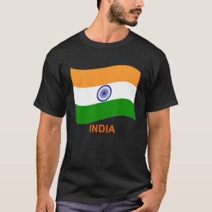 Camiseta Bandeira Agitando da Índia Bharat