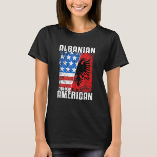Camiseta Bandeira Albanesa Americana Albânia Águia Usa Shqi