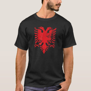 Camiseta Bandeira Albanesa de Águia de Dupla Cabeça Albânia