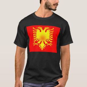 Camiseta Bandeira albanesa de Eagle dourado
