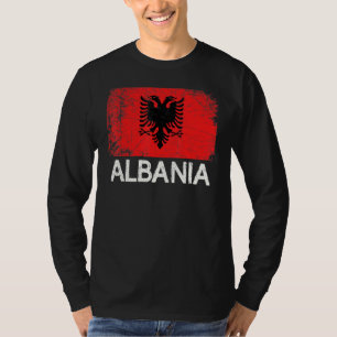 Camiseta Bandeira Albanesa Vintage Feita Na Albânia