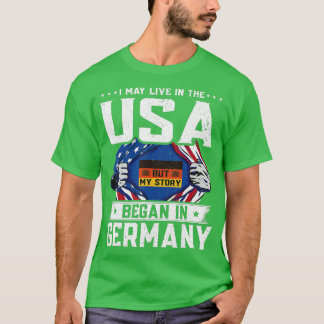 Camiseta Bandeira Alemã-Americana - A minha história começo
