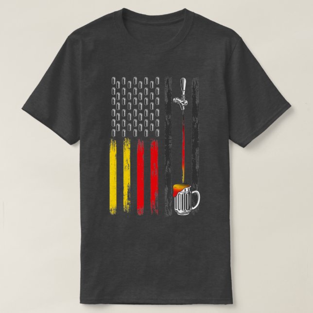 Camiseta Bandeira Alemã Americana, Draft Beer, Cerveja Alem (Frente do Design)