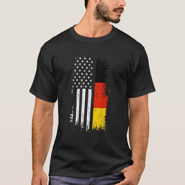 Camiseta Bandeira Alemã-Americana Hoodie - Orgulho Alemanha (Frente)