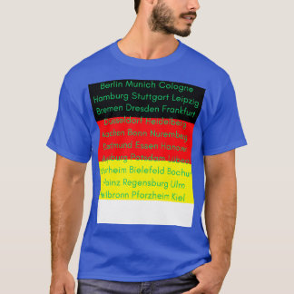 Camiseta Bandeira alemã com cidades
