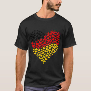 Camiseta Bandeira Alemã Coração De Pion Para Alemanha Mulhe