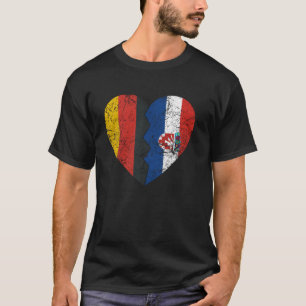 Camiseta Bandeira Alemã Croata Coração Alemanha Croácia Ban