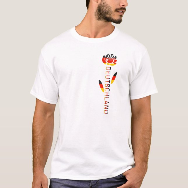 Camiseta Bandeira alemã Deutschland Rosa  (Frente)