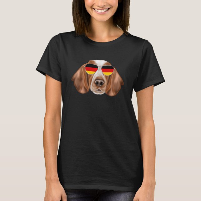 Camiseta Bandeira Alemã Welsh Springer Spaniel Dog Alemanha (Frente)