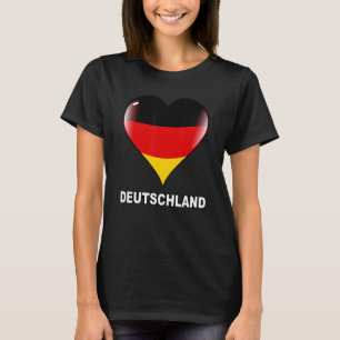 Camiseta Bandeira alemanha Do Alemão Eu Adoro O Coração Deu
