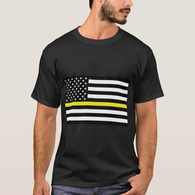 Camiseta Bandeira amarela, bandeira americana com faixa ama (Frente)