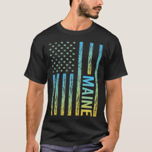 Camiseta Bandeira Amarelo Azul EUA - Maine