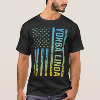 Camiseta Bandeira Amarelo Azul EUA - Yorba Linda