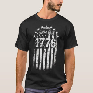 Camiseta Bandeira Americana 1776 Betsy Ross 13 Estrelas EUA