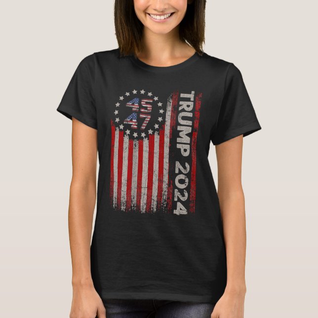 Camiseta Bandeira Americana 47 Trump 2024 (Frente)