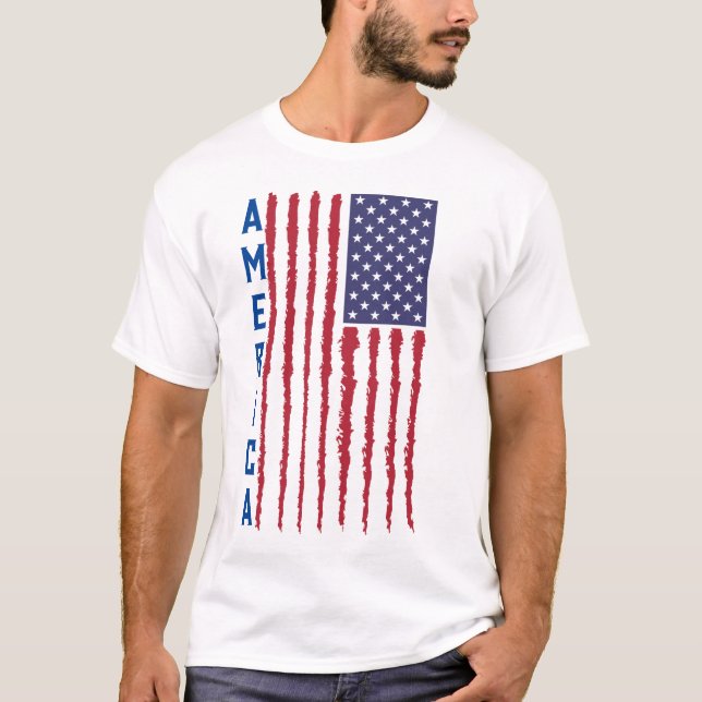 Camiseta Bandeira Americana 4 de julho (Frente)