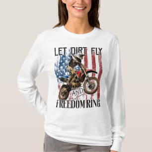 Camiseta Bandeira Americana 4 de julho Dirt Bike Motocross