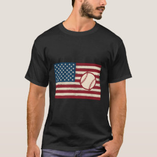 Camiseta Bandeira Americana 4 De Julho Usa Baseball Patriót