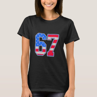 Camiseta Bandeira Americana 67 Seis Sete Meme 