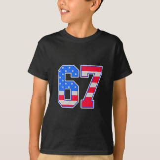 Camiseta Bandeira Americana 67 Seis Sete Meme 